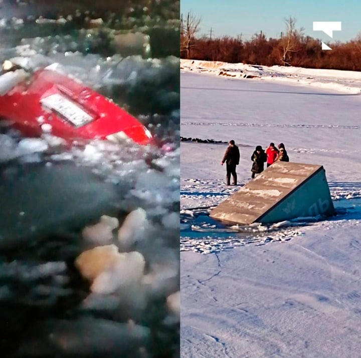 В Карагандинской области машина с детьми провалилась под лед - Матрица!